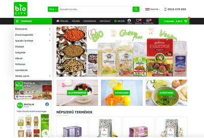 OpenCart webáruház felújítás a Biocity webáruház számára OpenCart webáruház felújítás a Biocity webáruház számára