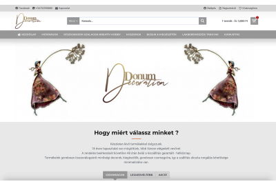 OpenCart webáruház felújítás a Donumdecor vállalkozás részére OpenCart webáruház felújítás a Donumdecor vállalkozás részére
