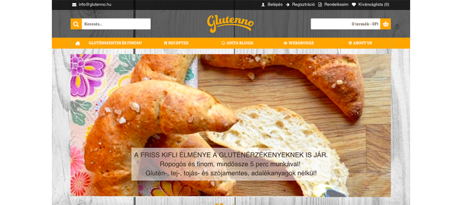 Új Opencart webáruház fejlesztés a Glutenno Kft. részére