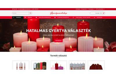 OpenCart rendszer frissítés és felújítás a Gyertyawebshop számára OpenCart rendszer frissítés és felújítás a Gyertyawebshop számára