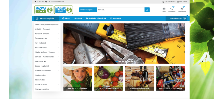 OpenCart rendszer frissítés és felújítás a Magma Tools webáruház számára OpenCart rendszer frissítés és felújítás a Magma Tools webáruház számára