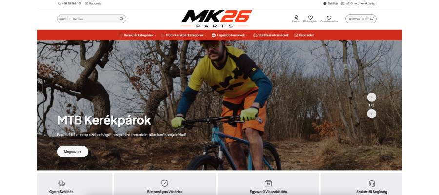 Új OpenCart 3 webáruház Journal 3.2 alapokon a Motor-Kerékpár számára