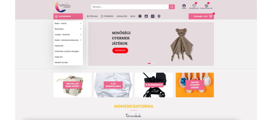 Új OpenCart webáruház készítés a womencsatorna.hu részére Új OpenCart webáruház készítés a womencsatorna.hu részére